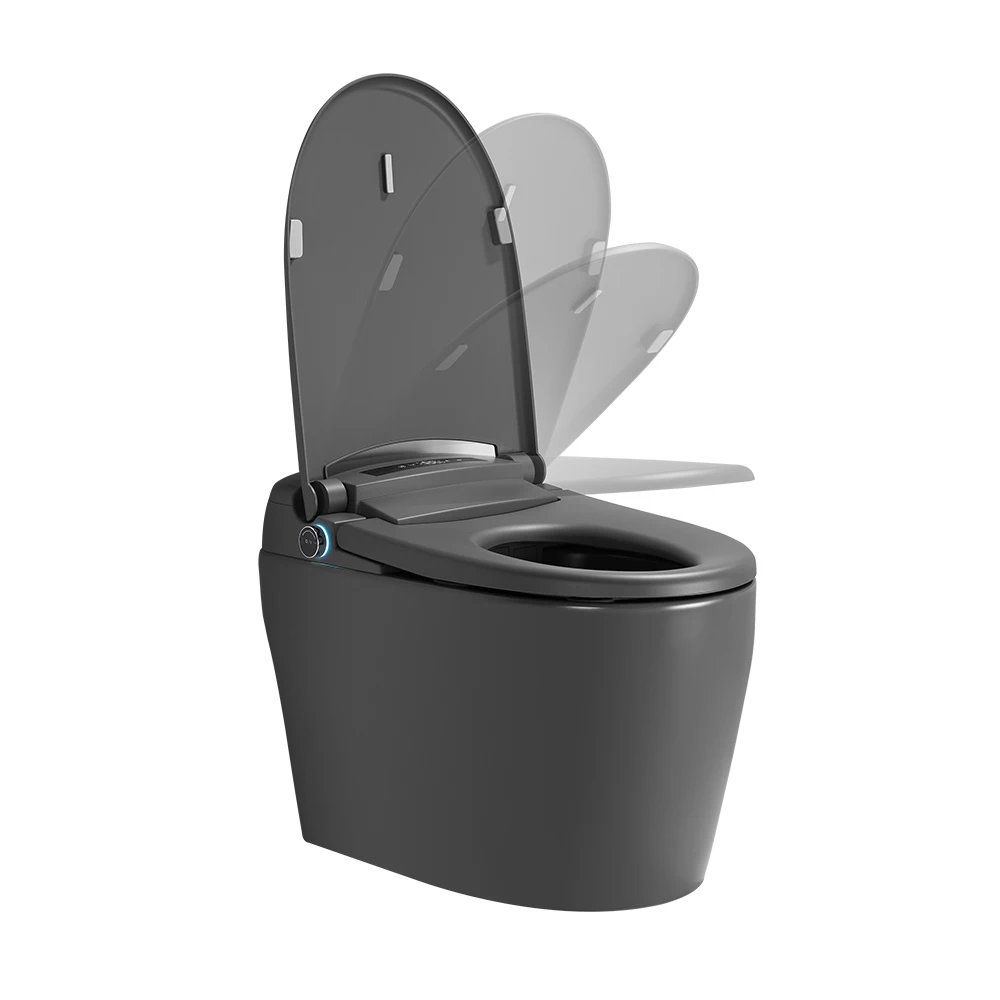 One piece automatic toilet electronic gray smart toilet with water tank