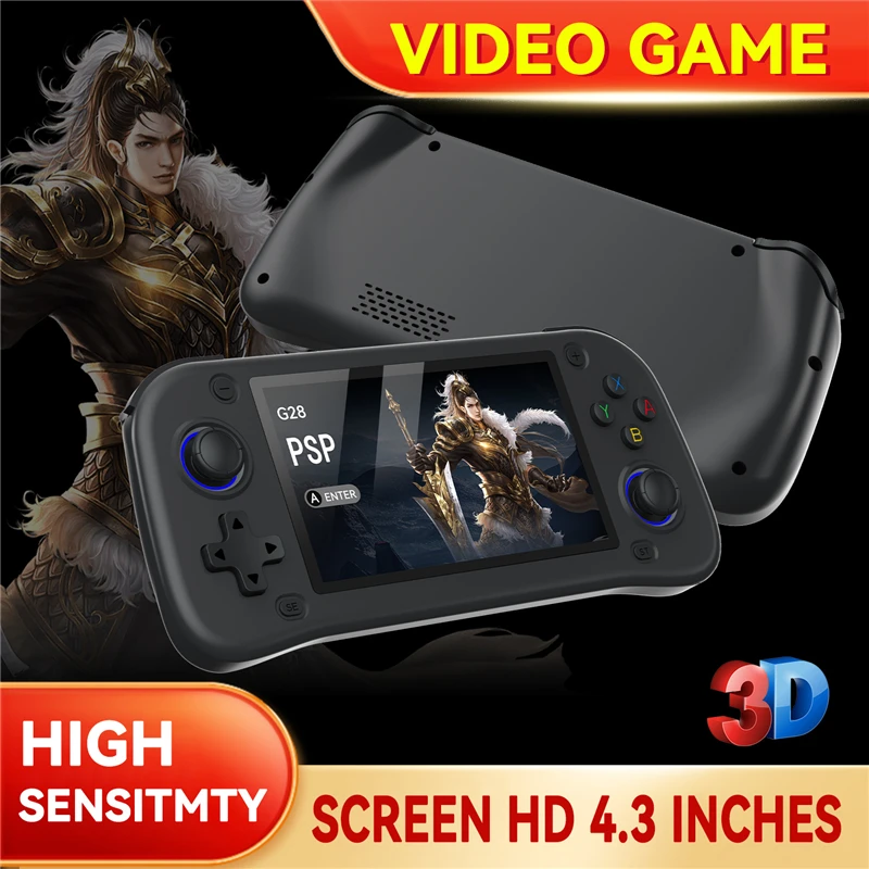 

G28 Retro Handheld Video Game Console Open Source Linux System 4.3 Inch IPS Screen Portable Pocket Video Player 64GB 128GB