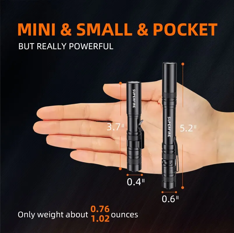 SUPERFIRE X18/L28 Pen Light Mini LED Flashlight Pocket Portable Handheld Torch for Camping Fishing Emergency EDC Lantern