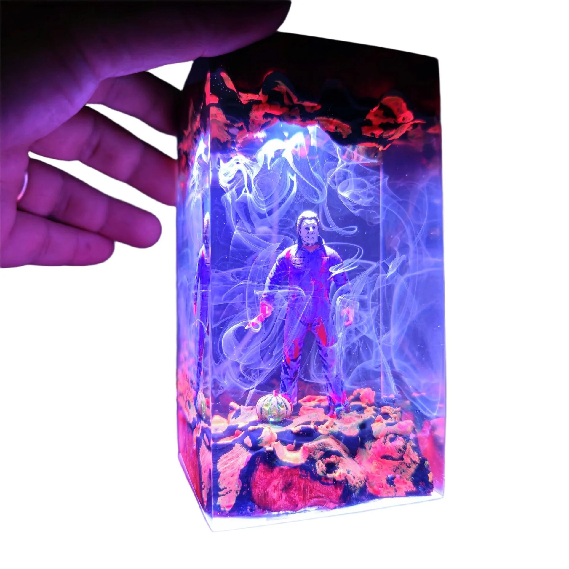 Creepy Nightmare Slasher Resin Lamp Figure Table Centerpiece Gothic Spooky Desk Decor For Horror Fans Adults Halloween Gift