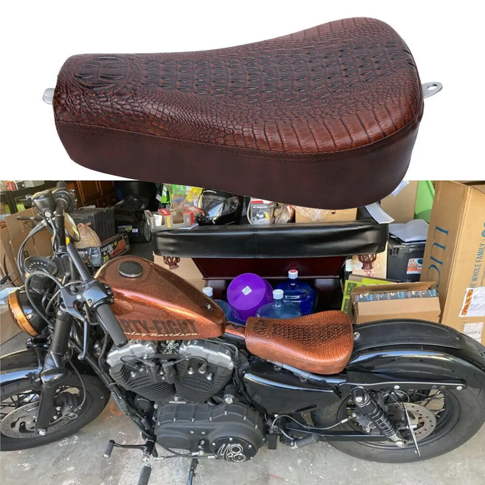 PU Leather Motorcycle Driver Retro Front Cushion Pillow Sofa Tour Seat Bench Dla Harley Sportster 48 883 1200 XL 2010-2015