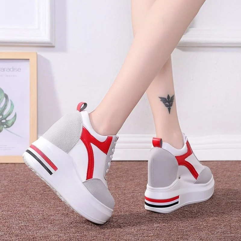 2022 Classic Fashion Woman sneakersy na wysokiej podeszwie wiosna buty damskie kobieta czarne białe trampki oddychające Zapatos Casual Mujer