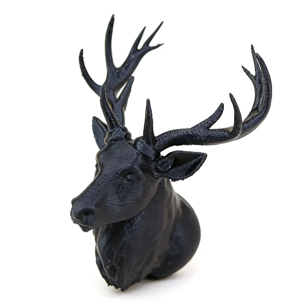 

1/12 Dollhouse Deer Head Ornament Black White Plastic Miniature Scene Ornament Scene Model Micro Landscape