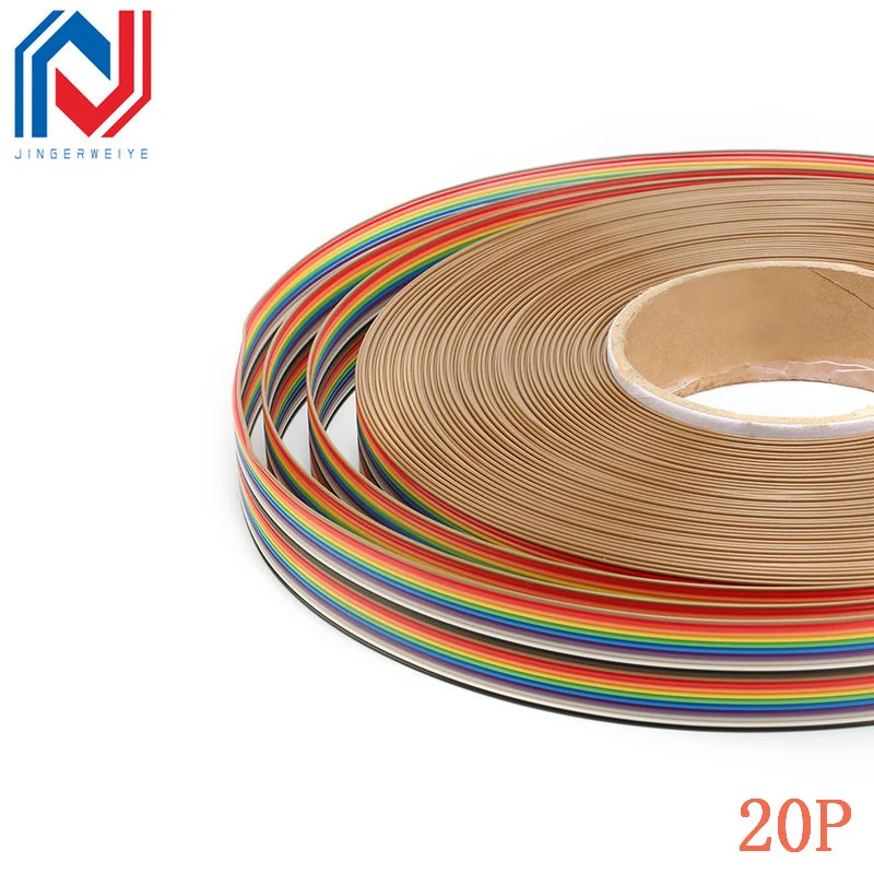 1 Meter 16 Pin Flat IDC Ribbon Extension Cable 10/14/20/26/34/40/50pin Rainbow Wire With 1.27mm Line Pitch Connect Wires