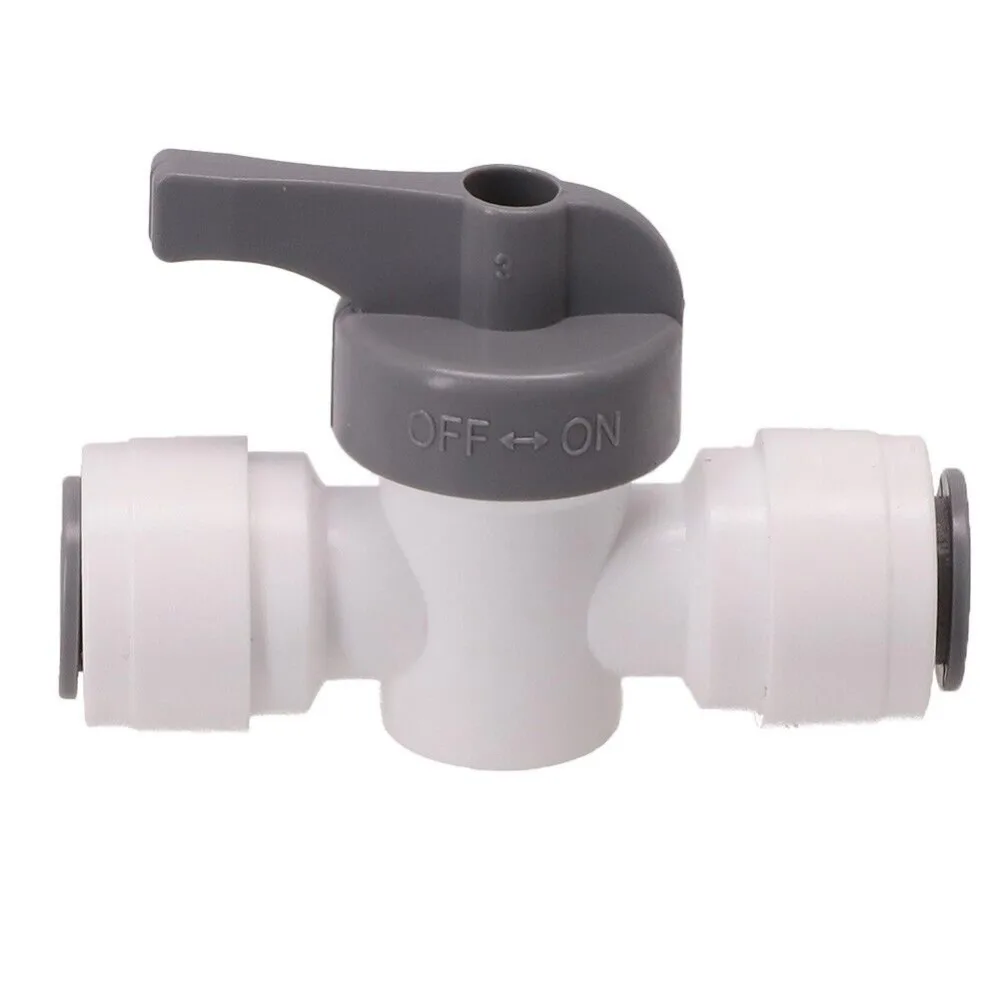 Grey Reliable Shut Off Valve High Quality for John Guest Acetal Copolymer Water Purifier Joint 3/8 Inch OD Stop Tap
