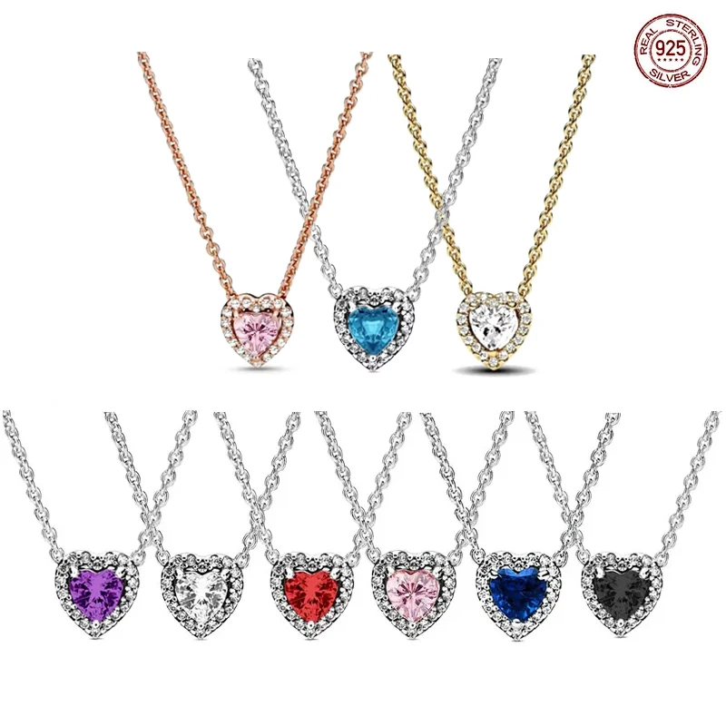 

Classic 925 sterling silver light luxury fashionable heart-shaped crystal zircon pendant necklace Valentine's Day Christmas gift