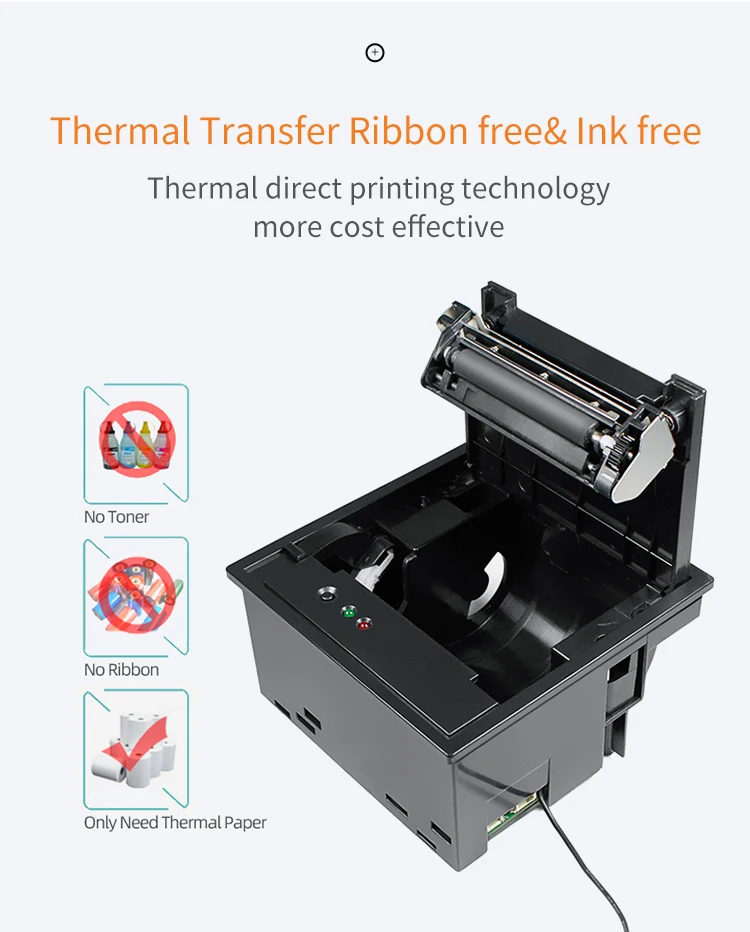 Auto Cutter EM5826 58mm Paneelprinter Thermische Kiosk Bonprinter Ingebouwde USB + RS232 + TTL Interface ECS/POS Commando