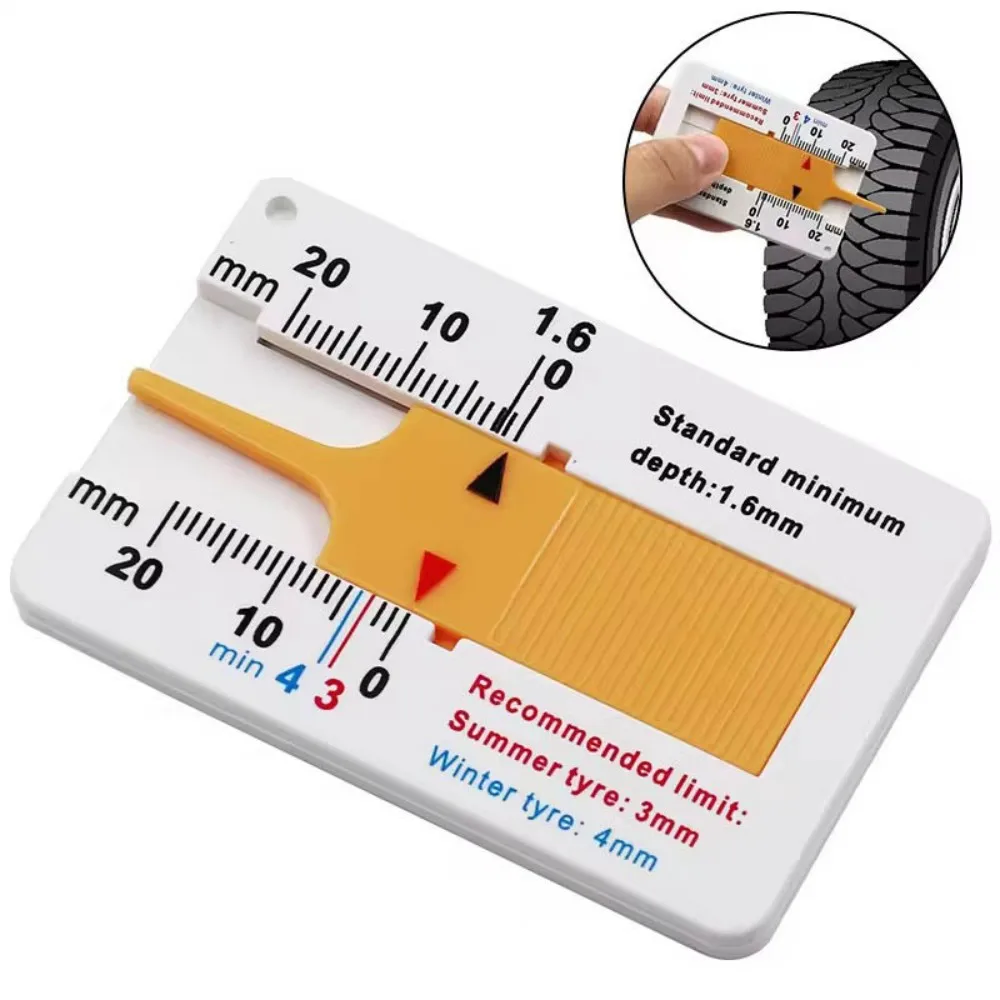 0-20mm Auto Car Tyre Tread Depthometer Depth Indicator Gauge Gage Motorcycle Trailer Van Wheel Measure Tool Measrement Supplies