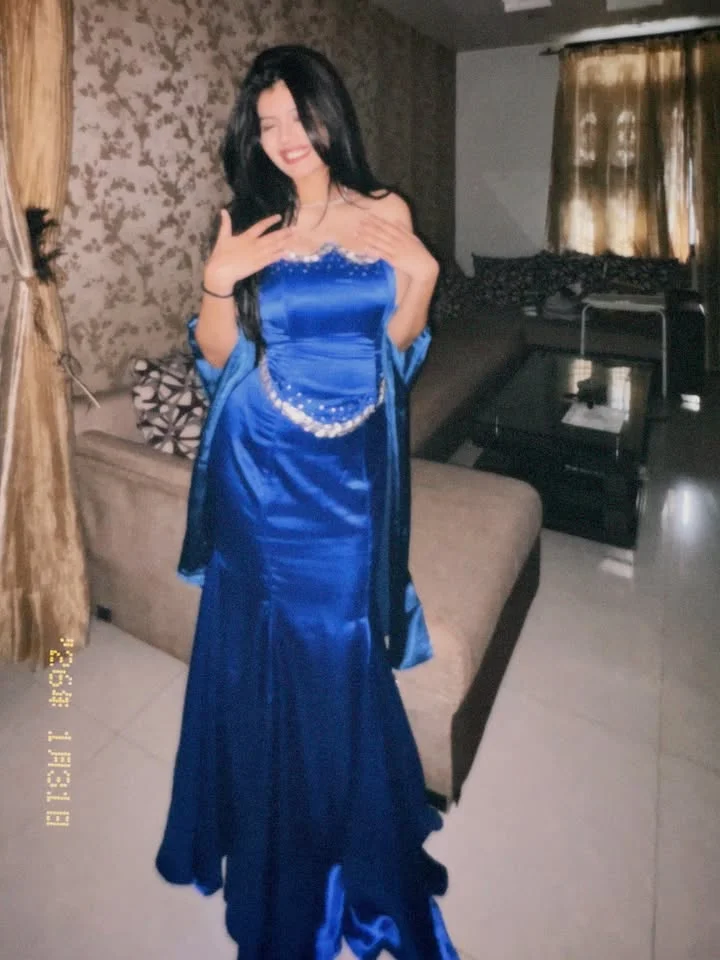 

Dubai Saudi Women's Wedding Party attire Evening Dresses Strapless Navy Blue Beads Customized dresses in liquidation free shippi