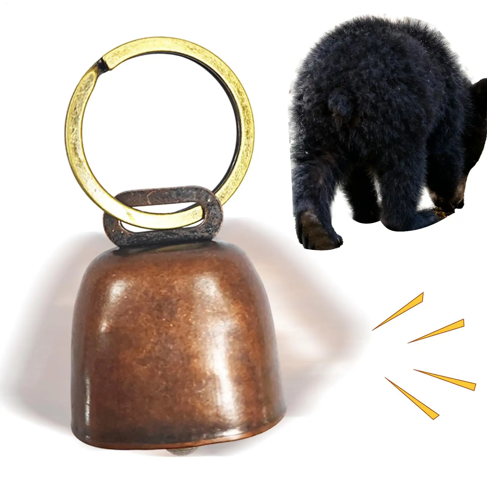 Protable Bear Scare Bells Lightweight Loud Ringing Tool Compact Bear Scarer for Camping Outdoor Animal Boat Defense Events
