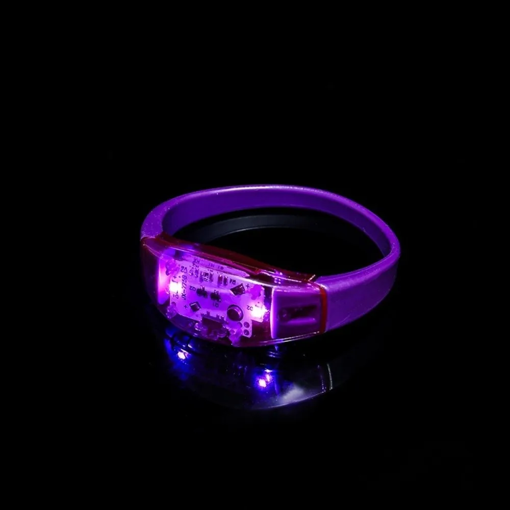 Gifts Silicone LED Glow Bracelets Atmosphere Props Creative Voice Controlled Flash Wristbands Funny Light Up Wristbands Concerts