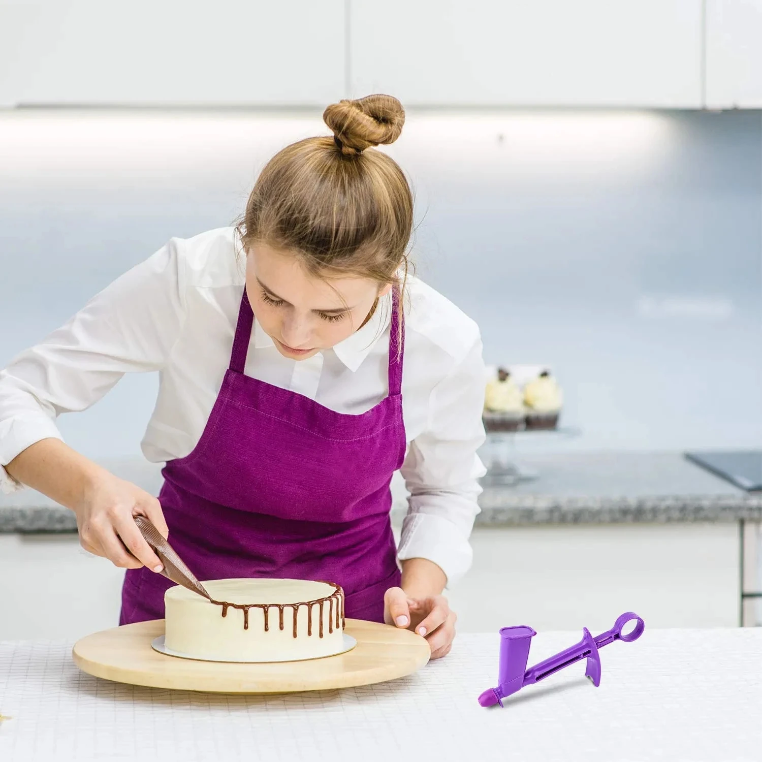 フォンダンケーキの装飾、パールボールアプリケーター、シュガークラフトツール、DIYケーキデコレーション用のプラスチックパールアプリケーター、1セット