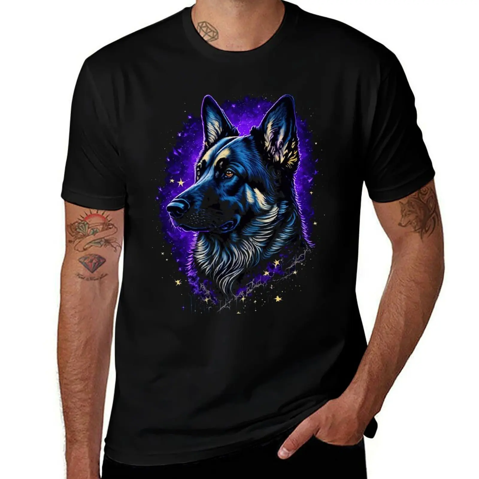 

The Loyalty and Intelligence of German Shepherd Dogs T-Shirt boys whites rapper graphic tees Short sleeve tee T-shirt men