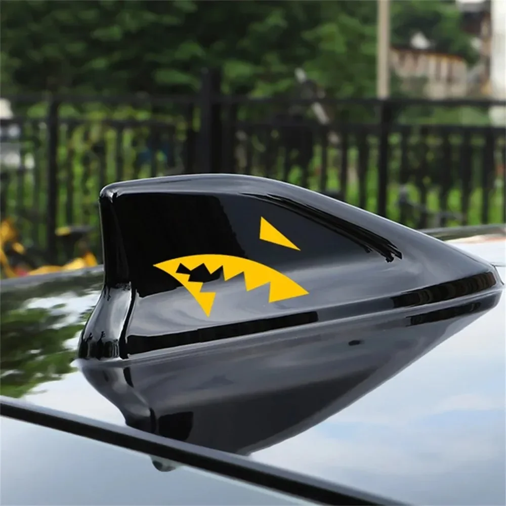 2PCS Shark Fin Antenna Car Sticker Shark Mouth Vinyl Decal Car Body Stickers  Auto Exterior Decoration