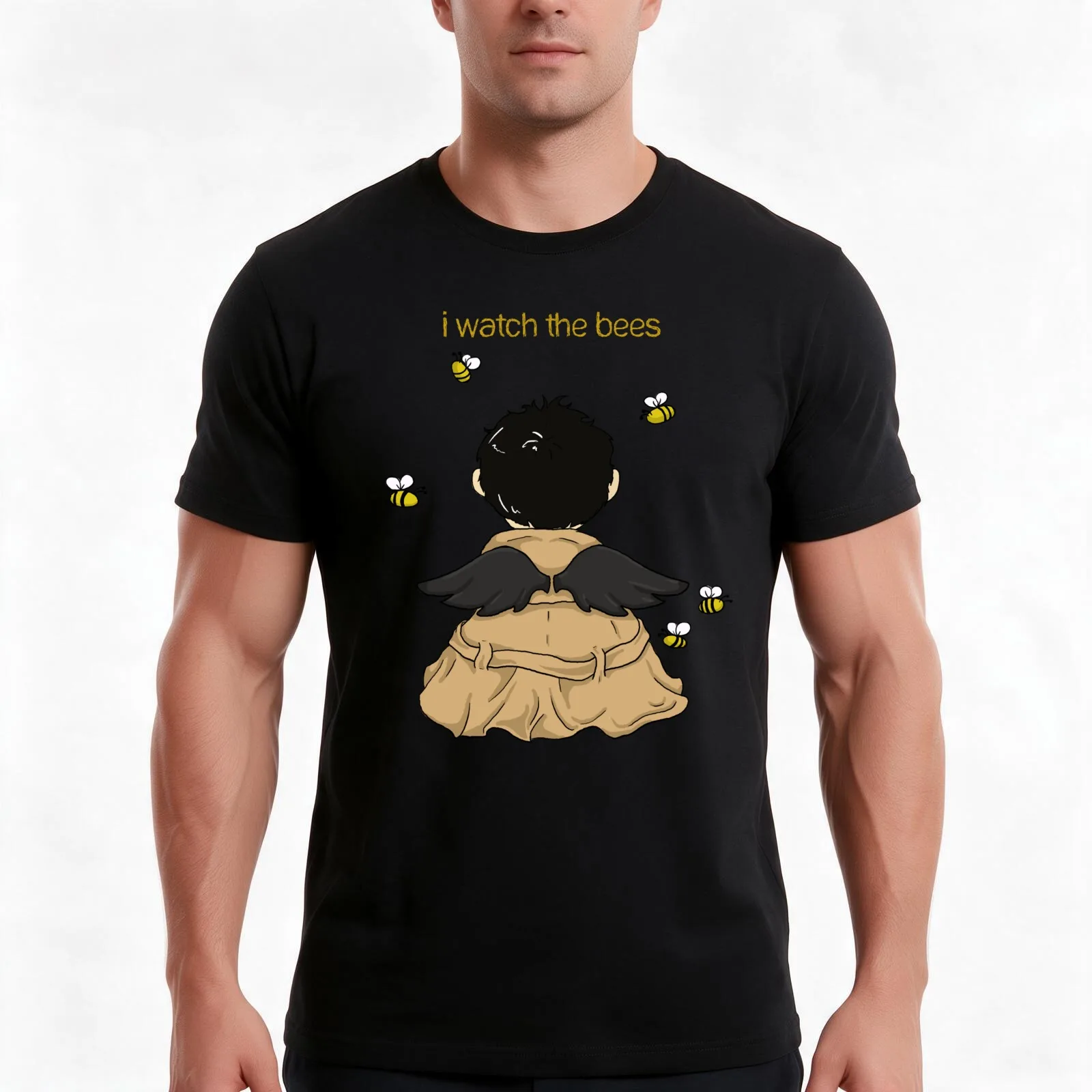 I Watch The Bees T-Shirt Summer Casual Cotton Tee Oversized Streetwear Tops Vintage Graphic Print Loose Fit Short Sleeve