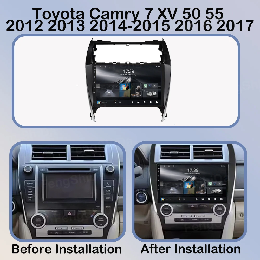 9'' Android 15 For Toyota Camry 7 XV 50 55 2012 2013 2014-2015 2016 2017 Multimedia Carplay Car Player Screen GPS Radio WIFI DIN