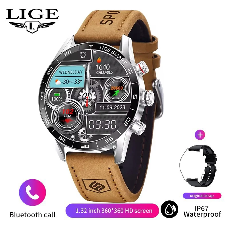 Men's Smartwatch with AMOLED Screen & Bluetooth Connection