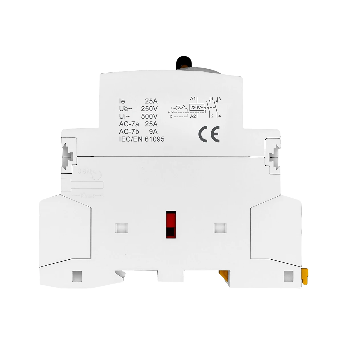 TOCT1 2P 25A 220 فولت/230 فولت 50/60 هرتز Din السكك الحديدية المنزلية التيار المتناوب وحدات المقاولين مع مفتاح التحكم اليدوي 2NO أو 1NO 1NC أو 2NC