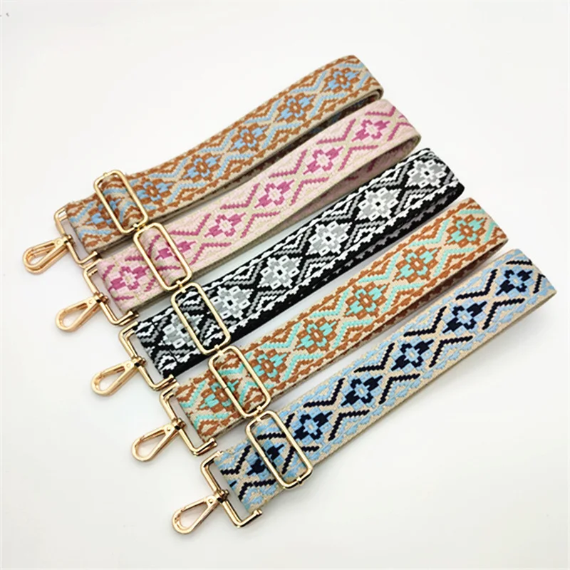 Long Shoulder Strap Accessories for Crochet Bags Ethnic Style 5cm Wide Belts for Women Bag