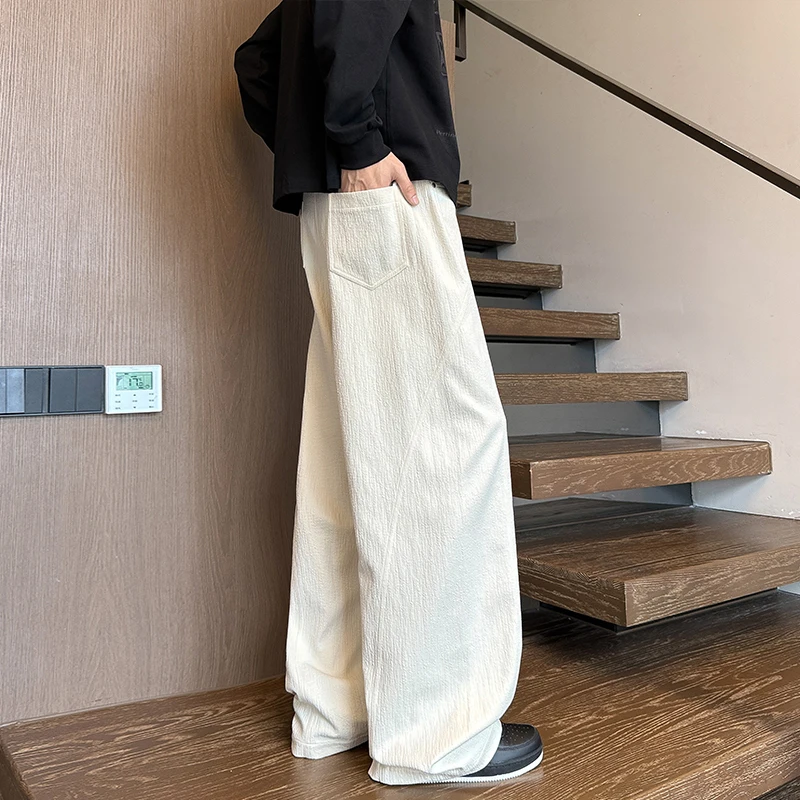 กางเกงวอร์มชายไซส์ใหญ่ M-XXXXXL สีพื้น ชายโค้ง ทรงหลวม สไตล์จ็อกเกอร์ มีเชือกผูกเอว สำหรับฤดูใบไม้ผลิและฤดูใบไม้ร่วง