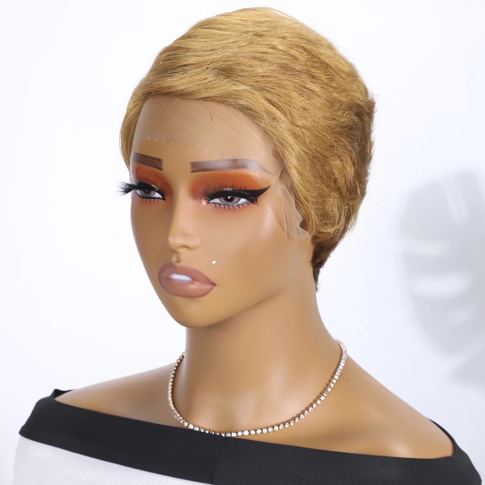 Lekker شقراء قصيرة عابث قطع بوب 13x1 الدانتيل الجبهة 100% خصلات الشعر المستعار الإنسان للنساء البرازيلي شعر ريمي غلويليس التخليص الباروكات