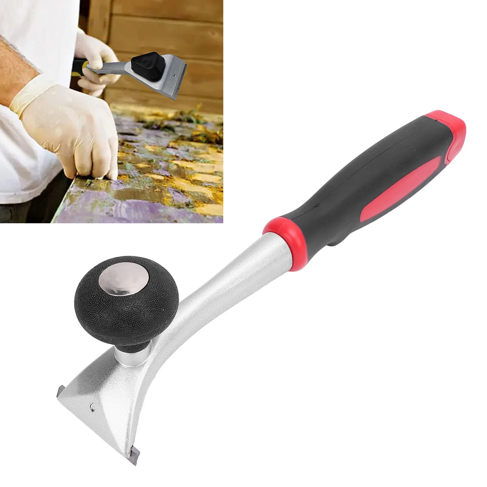 Carbide Paint Scraper Ergonomic Handle Anti Slip Paint Remover for Varnish Resin Dry Glaze Putty Scratches