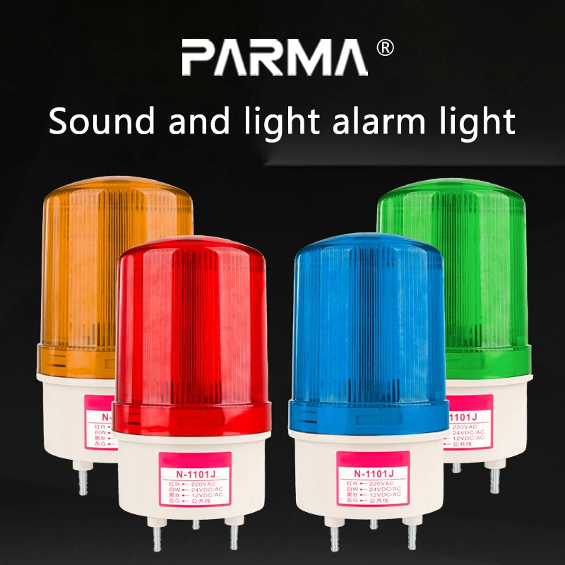 The warning light of the sound and light alarm is constantly on, flashes, rotates and is adjustable. The alarm light is N-1101J