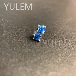 YULEM Bright Blue Moissanite Earrings Women 925 Sterling Silver Plated 18K Gold Earrings Fashion Wedding Diamond Gift forJewelry