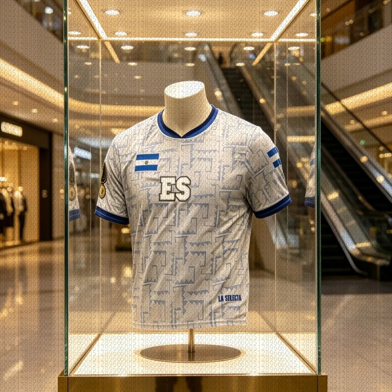 Nueva Camiseta de Fútbol El Salvador Blanca 2026, Diseño Blanco y Azul, ES La Selecta, Transpirable, para Fanáticos del Fútbol, para Padres e Hijos