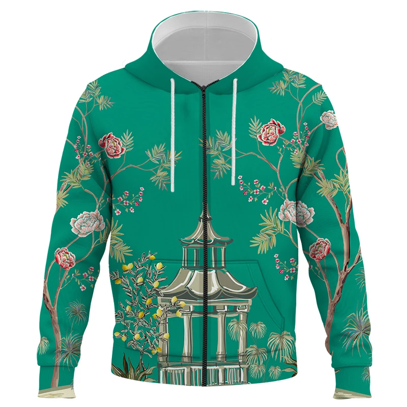 

2021 New Zipper Hoodies For Men And Women 3d Printing Classical flower Head Sweatshirt Kids Fashion Hip Hop Casual Coat Tops