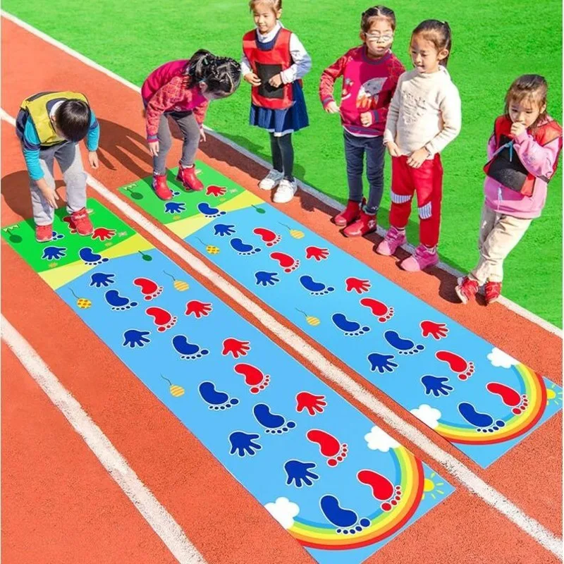 New Kids Fun Play Mat Kids Hands And Feet Jumping Game Carpet Team Expand Props Indoor Outdoor Interactive Game Pads Kids Toys