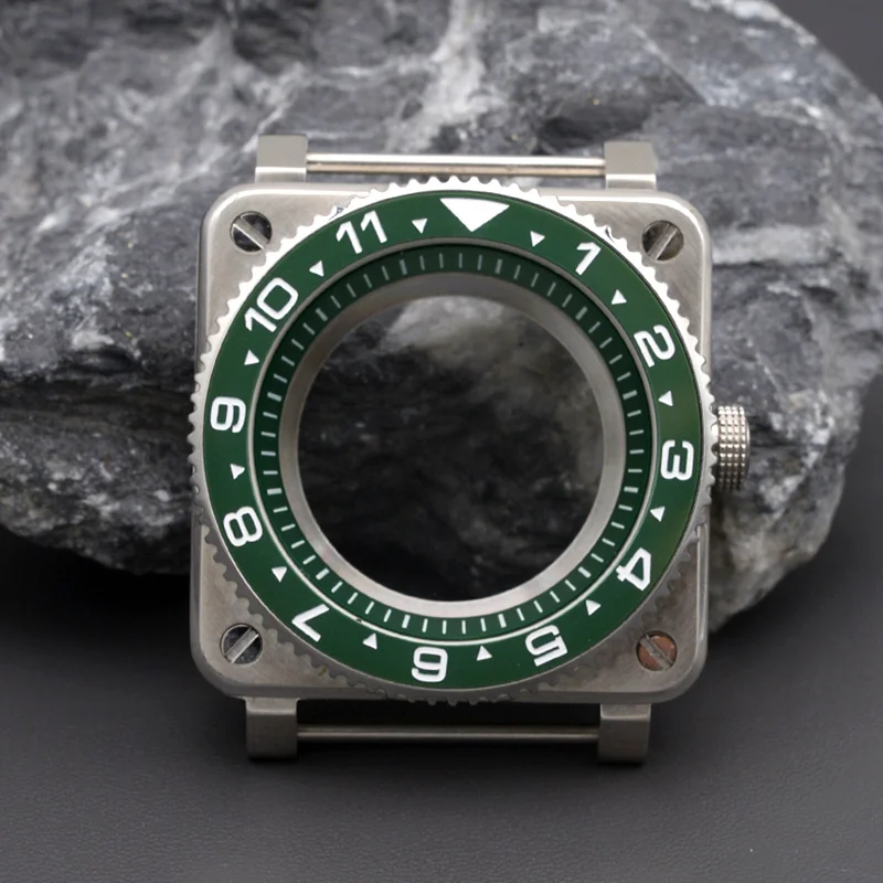 

Diver Case Stainless Steel New Square Men's Watch Case Sapphire Glass Fit NH35 NH36 Movement 100M Waterproof Watch Repair Parts