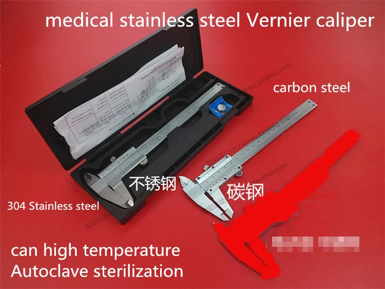 

medical orthopedic instrument high temperature Autoclave sterilization Vernier Caliper Stainless Steel Metric Inch Measur tool