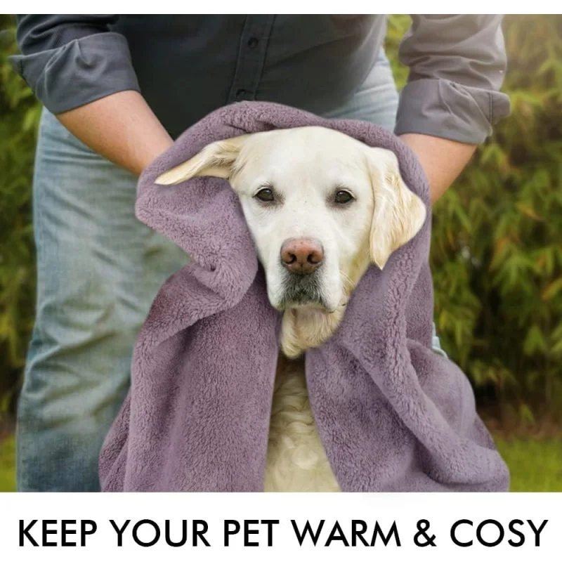 منشفة ممتصة للحيوانات الأليفة - منشفة حمام سريعة الجفاف للكلاب والقطط، خالية من الوبر، سميكة للغاية، معبأة بختم مفرغ