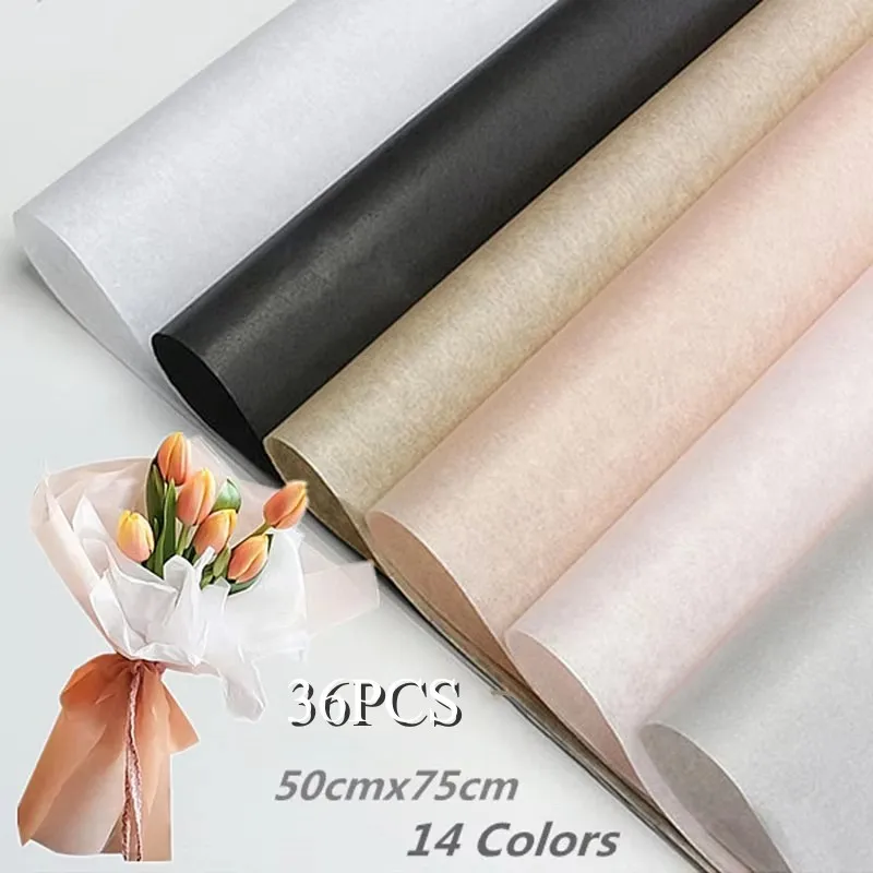 36Sheets DIY Tissue Paper 50x75cm Flower Packing Wrapper Gift Bouquet Wrapping Paper Craft Paper Scrapbook Floral Wrapping