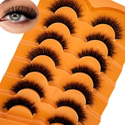 7Pairs Eyelashes Makeup Soft Fluffy 3D Mink False Eyelashes Thick HandMade Volume Mink Lashes Faux Cils Natural Fake Lash