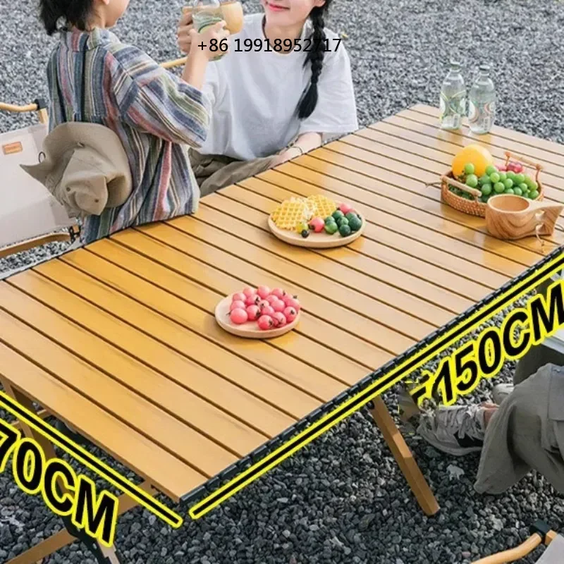 Outdoor Folding Camping Table Lightweight Compact Camping Picnics Portable Wooden Picnic Table Backyard Parties Beach Trips