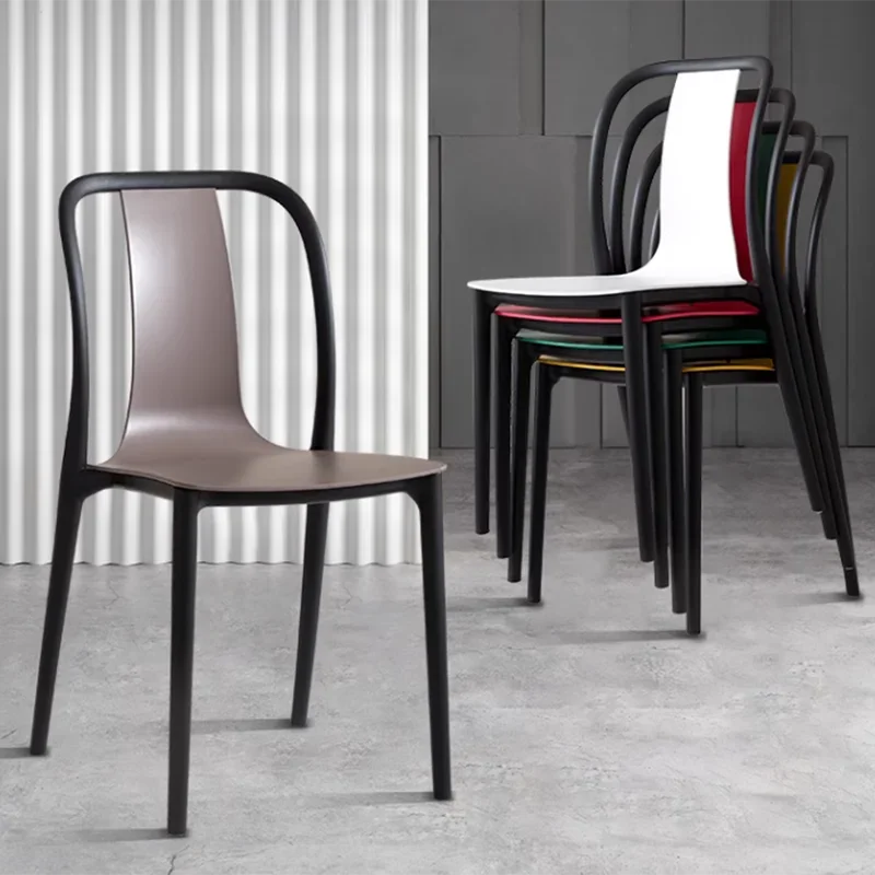 

Plastic Backrest Dining Chairs Living Room Luxury Restaurant Designer Dining Chairs Cafe Sillas De Comedor Home Furniture