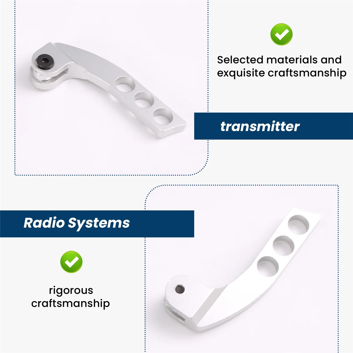 جهاز إرسال معدني رباعي الفتحات ، موازن لحزام الرقبة ، ضابط لـ Futaba Radiolink Frsky X9D RC جهاز تحكم عن بعد ، فضي رأسي