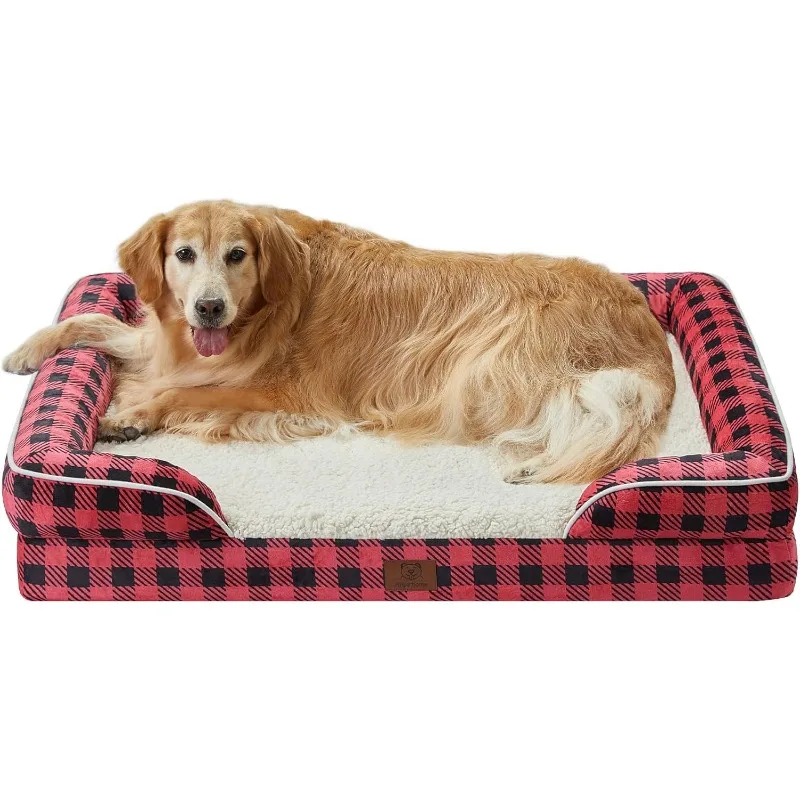 

Orthopedic Dog Beds for Large Size Dogs, Big Waterproof Dog Couch Bed with Washable Removable Cover, Pet Bed Sofa with Sides