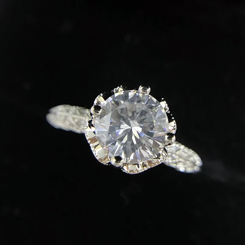 MDL مويسانيتي 1 نمط 18K مطلي بالبلاتين تقليد مويسان خاتم آلهة جراب تألق المتخصصة خاتم الماس