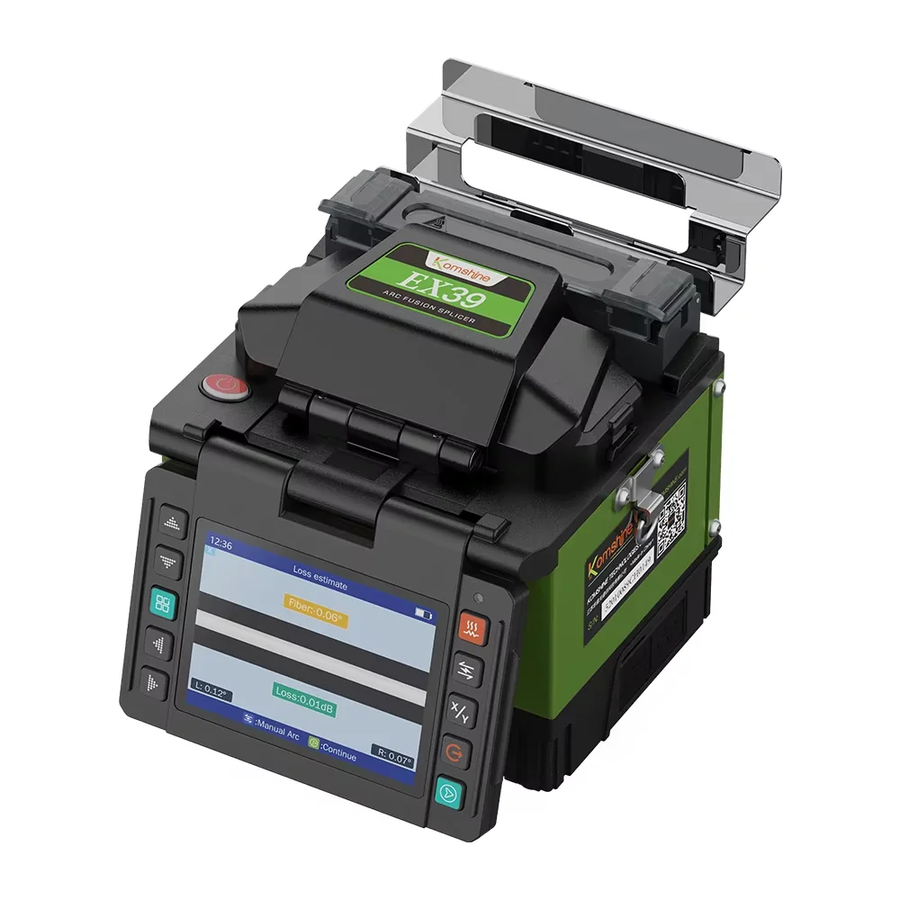 4 Motors EX39 Fusion Splicer Mini Fiber Optical Portable Active Clad Alignment Fiber Optic Welding Machine Splicing