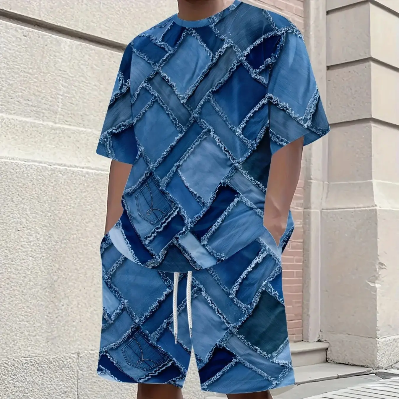 New Style Men's Set For Summer Features 3D Personalized Printing Which Is Fashionable Sporty Comfortable Soft And Skin-friend