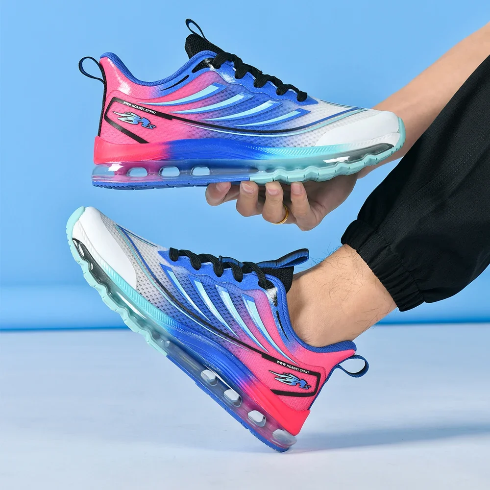 

Уличные кроссовки, мужская повседневная обувь с противоскользящей сеткой на толстой подошве, мужская легкая дышащая мягкая спортивная обувь на шнуровке