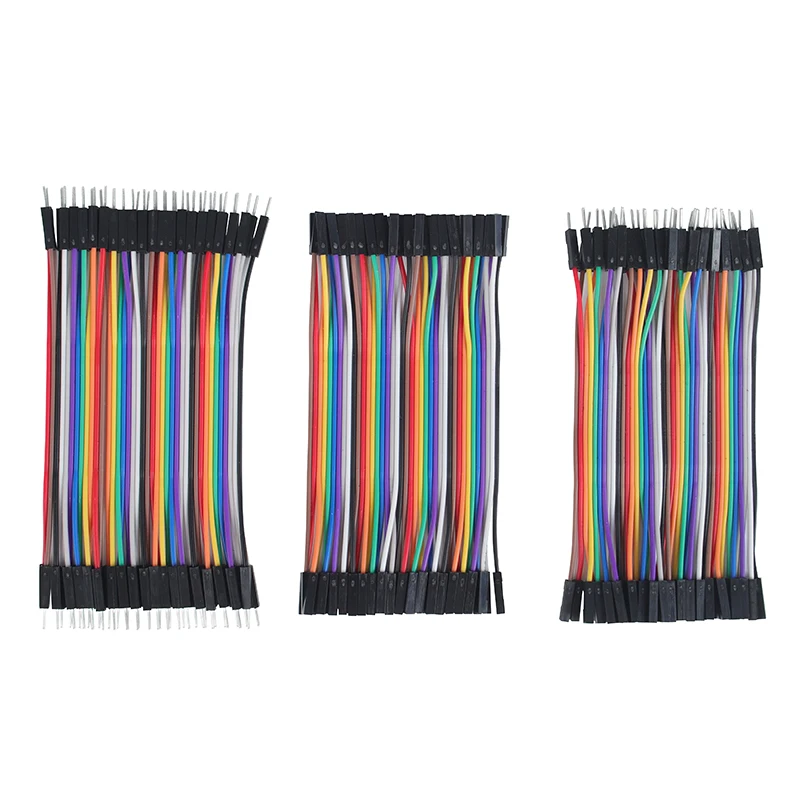 2.54mm 40Pin Jumper Wire Cable High Quality M-M + M-F + F-F Dupont Line Multicolored Ribbon for Arduino DIY Project