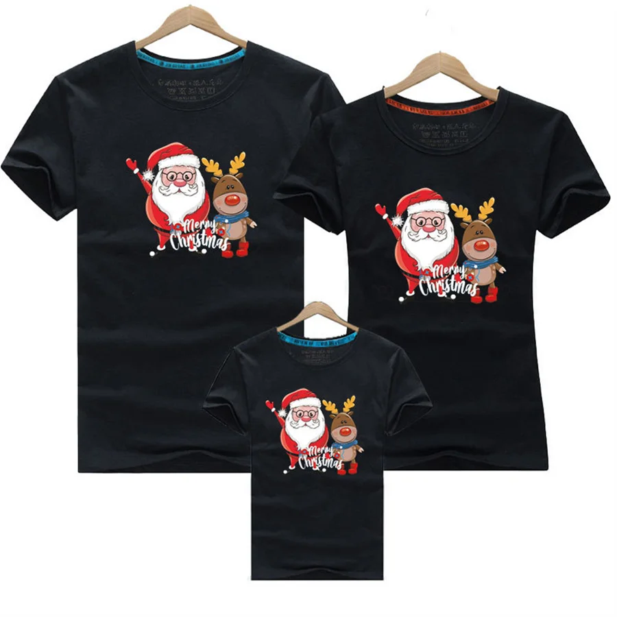 Christmas Family Look Mom And Me Clothes Adult Kids T-shirt Baby Rompers Father Mother Daughter Son Matching Family Outfits