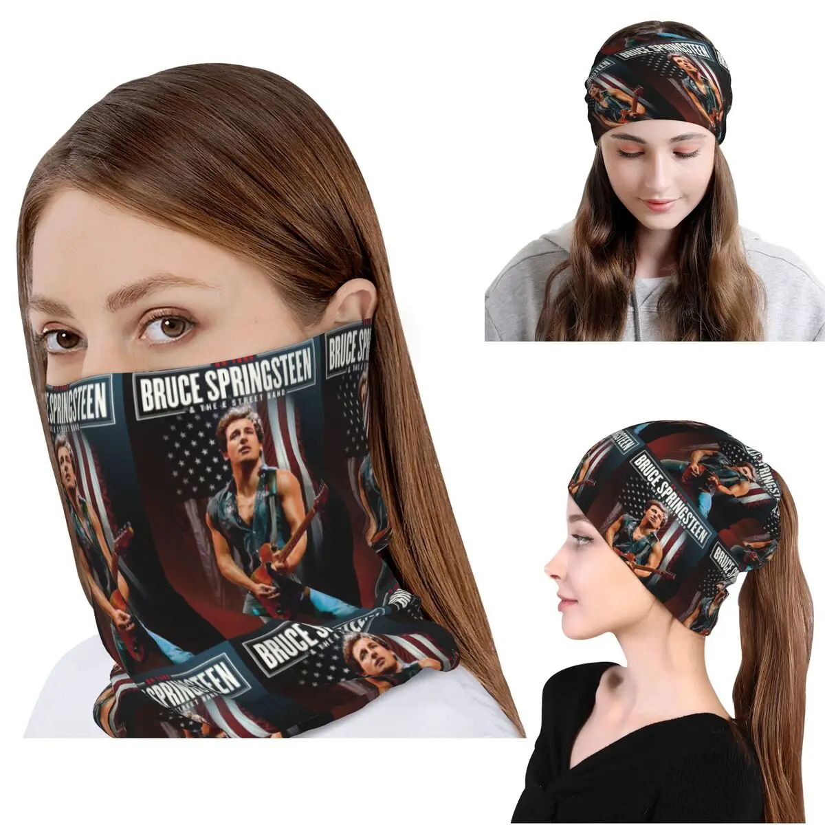 

Bruce Springsteen Bandana Neck Cover Mask Scarf Multi-use Balaclava Beanies Hat for Men Women Adult Winter