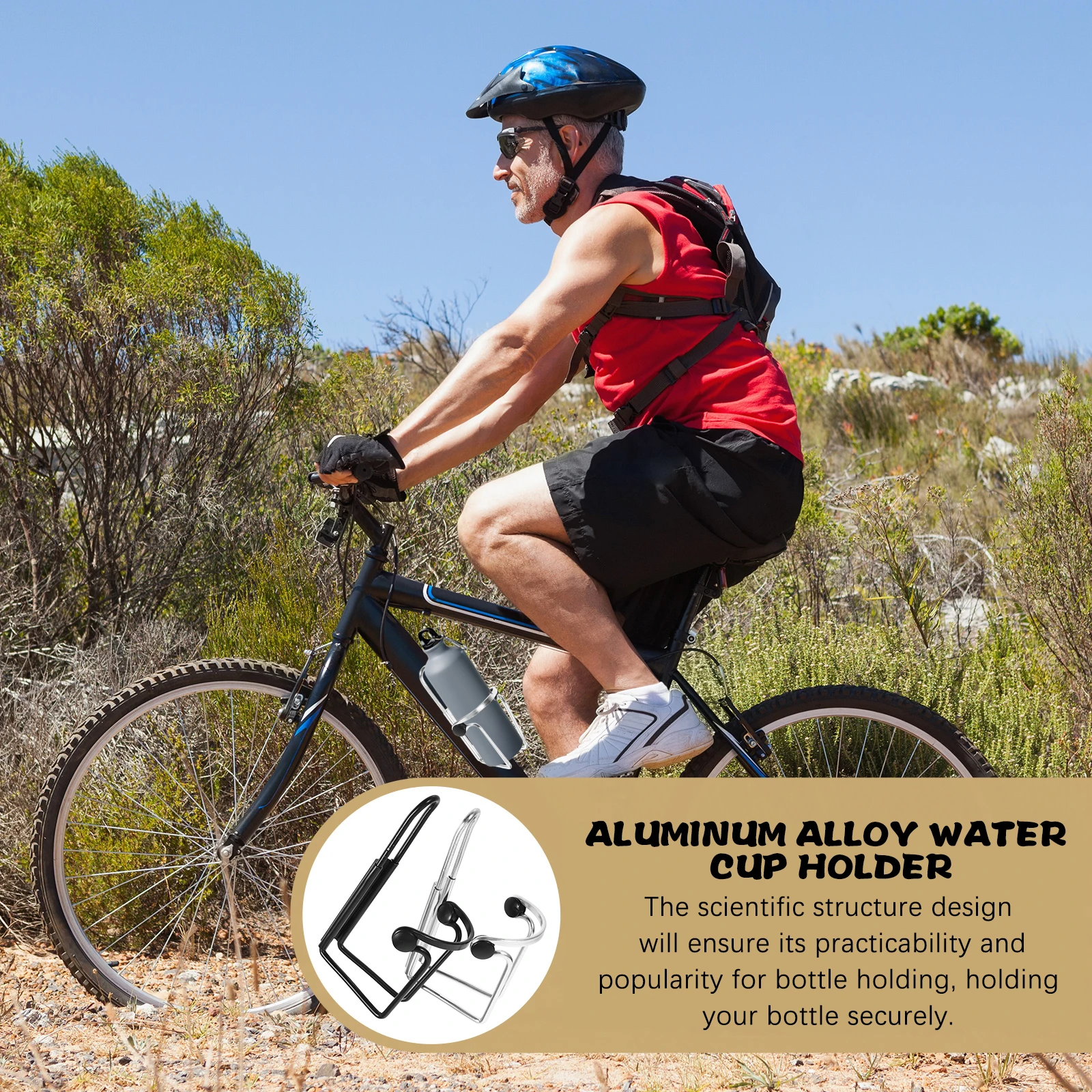 

2 pcs Bike Water Bottle Holder For Bicycle Mountain Road Folding Bike Easy Install Light Weight Scratch-Proof Smooth Surface