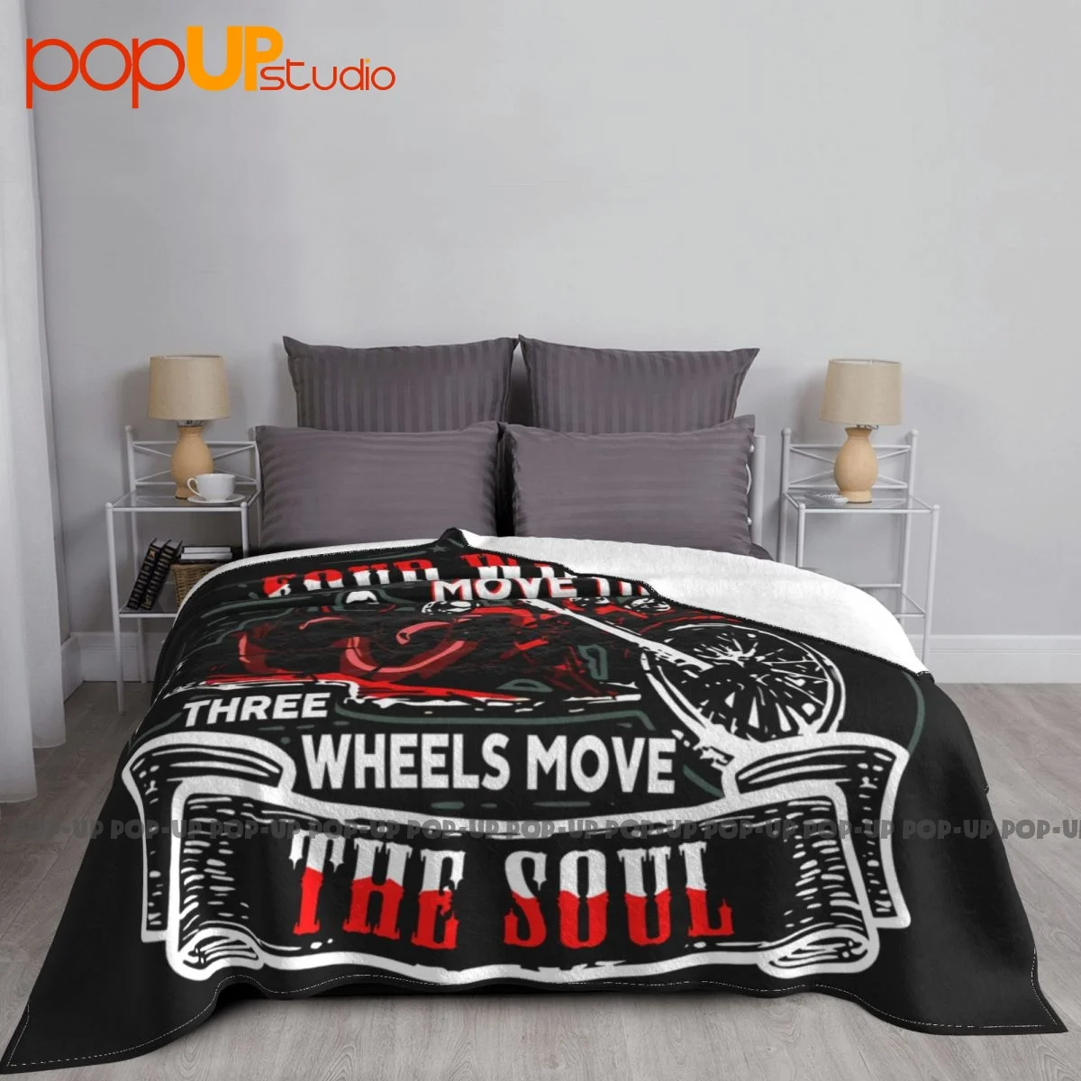 Three Wheels Move The Soul Trike Rider Triker Blanket Quilt For Bed Dust Cover Couch Blanket Camping Blanket