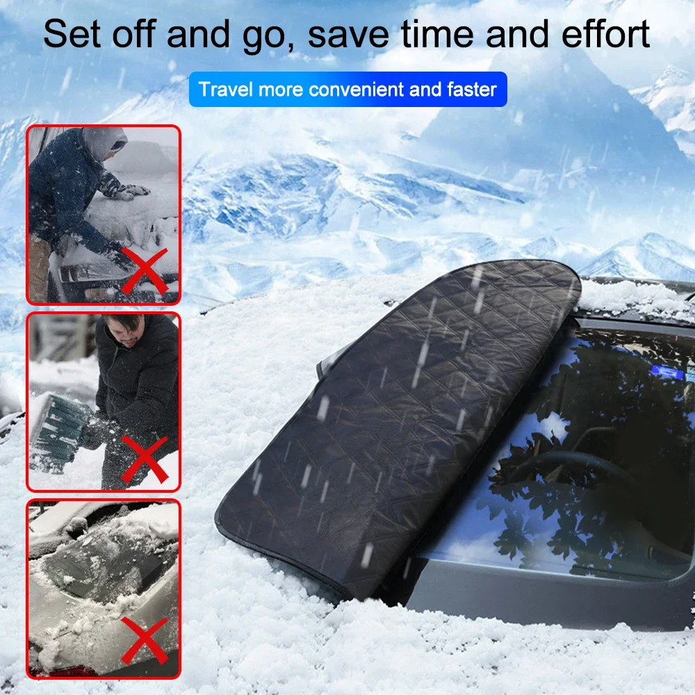 Car Windshield Snow Cover Outdoor Waterproof Anti Ice Frost Auto Protector Winter Automobiles Exterior Cover with Magnetic Edge